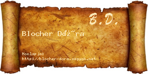 Blocher Dóra névjegykártya